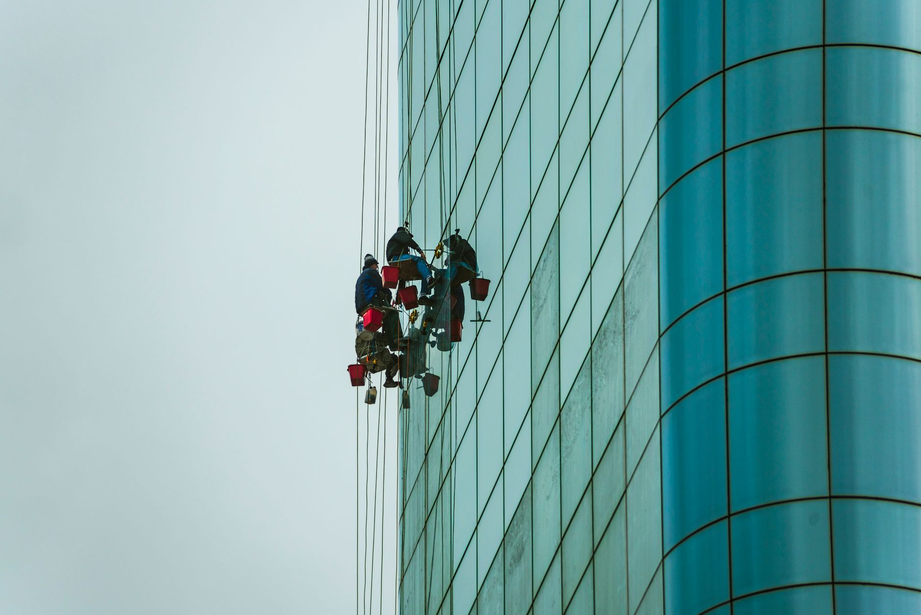 Two-story home window cleaning